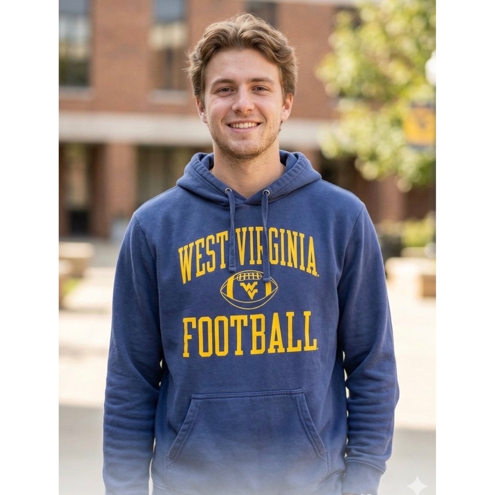 Fanatics West Virginia Football Hoodie Mens Large Navy Blue WVU Mountaineers